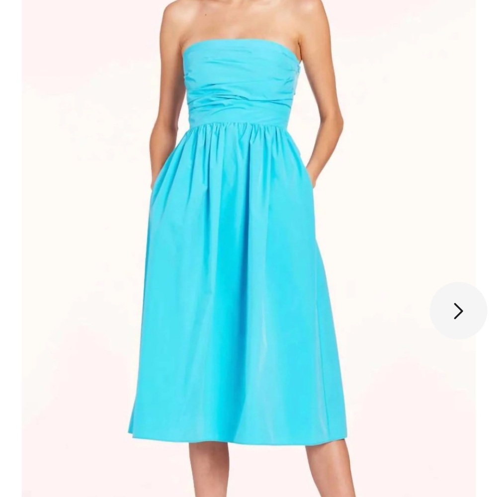 Amanda Uprichard Gaston Strapless Dress in Marina Blue Size Medium